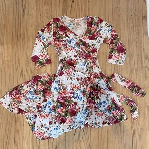 Floral Maternity Faux-Wrap Maxi Dress